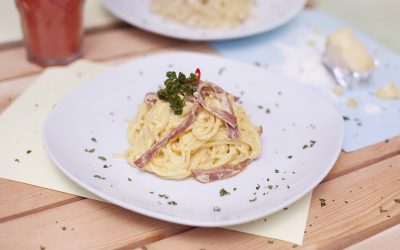 spaghetti beef carbonara